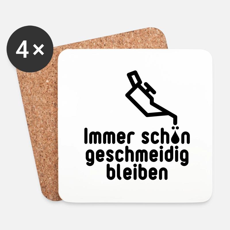 Auto Werkstatt T-Shirt - Untersetzer (4er-Set) - Weiß