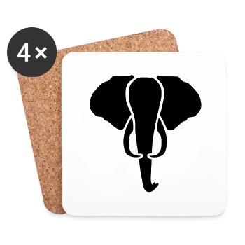 Elephant - Coasters (set of 4) - white - Front