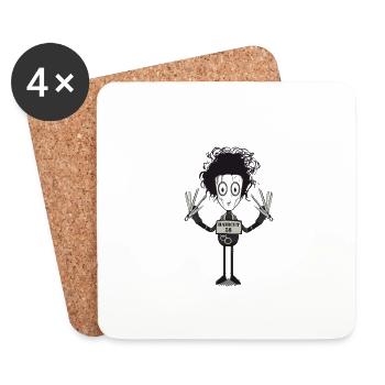 Hair Cut 5$ - Coasters (set of 4) - white - Front