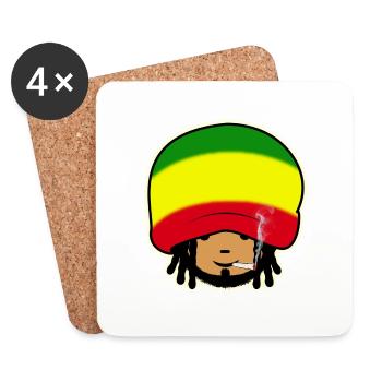 2 rastaman - Coasters (set of 4) - white - Front