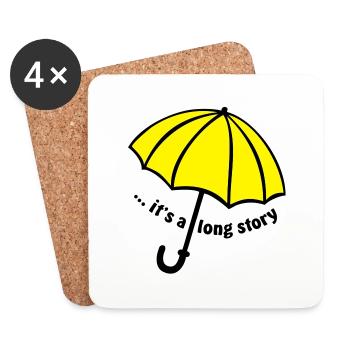 it's a long story / Regenschirm - Untersetzer (4er-Set) - Weiß - Vorne