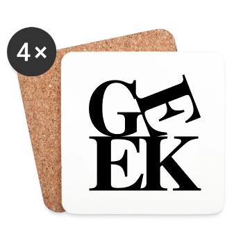 Geek - Dessous de verre (lot de 4) - blanc - Devant