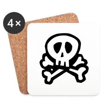 Comic Pirate Skull - Coasters (set of 4) - white - Front