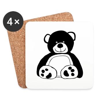 Teddybär - Untersetzer (4er-Set) - Weiß - Vorne