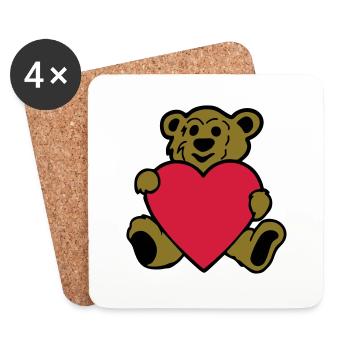 baer teddy bear - Coasters (set of 4) - white - Front