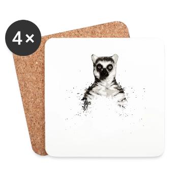 Lemurien Splash - Dessous de verre (lot de 4) - blanc - Devant