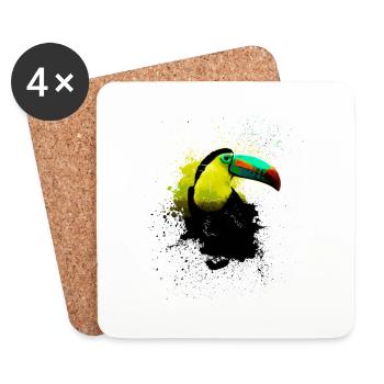 Toucan - Dessous de verre (lot de 4) - blanc - Devant