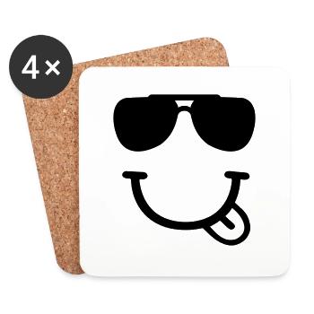 Smiley - Coasters (set of 4) - white - Front