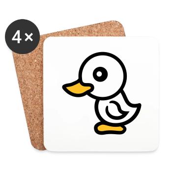 chick chicken baby bird little child sweet cute - Coasters (set of 4) - white - Front