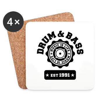 Drum and Bass - Dessous de verre (lot de 4) - blanc - Devant
