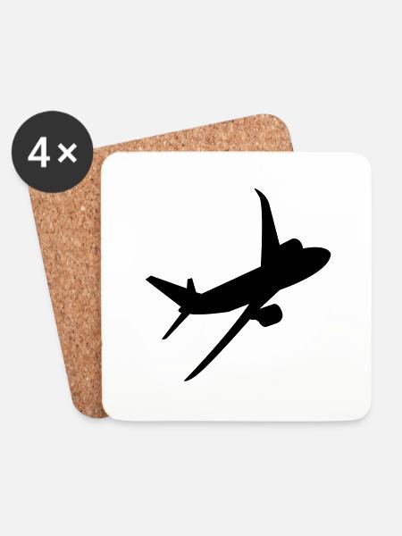 flugzeug - Untersetzer (4er-Set) - Weiß