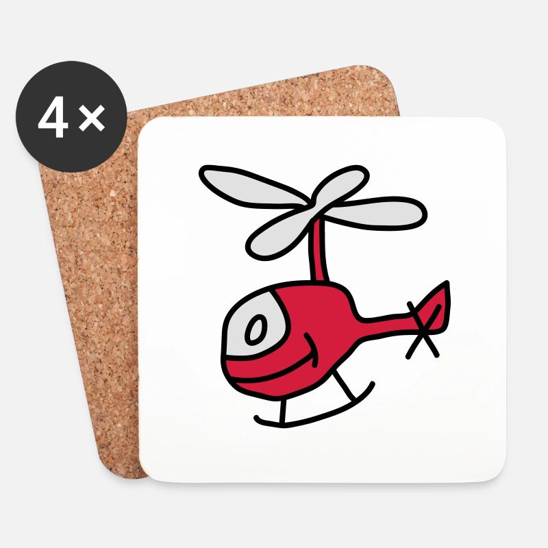 Helicopter - Untersetzer (4er-Set) - Weiß