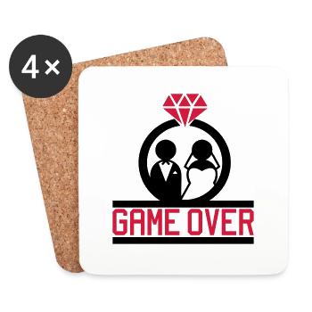 Game Over - Untersetzer (4er-Set) - Weiß - Vorne