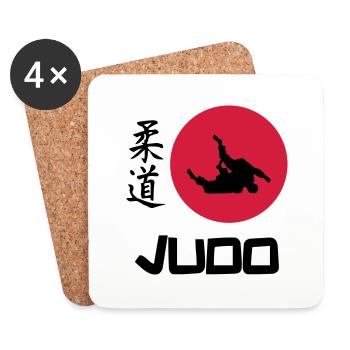 Judo - Dessous de verre (lot de 4) - blanc - Devant