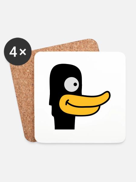 Duck Face - Untersetzer (4er-Set) - Weiß
