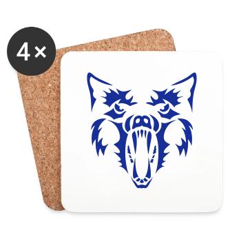 loup garou wolf werewolf 3 - Dessous de verre (lot de 4) - blanc - Devant