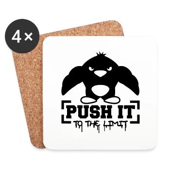 Push It To The Limit Penguin - Coasters (set of 4) - white - Front
