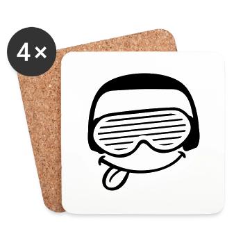 Funky DJ Face - Coasters (set of 4) - white - Front