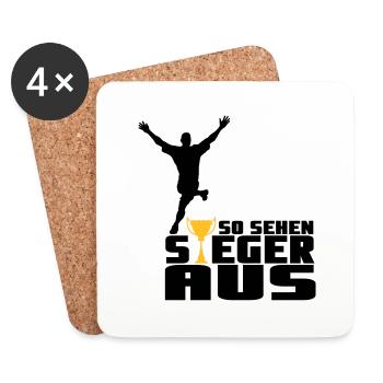 So sehen Sieger aus - Untersetzer (4er-Set) - Weiß - Vorne