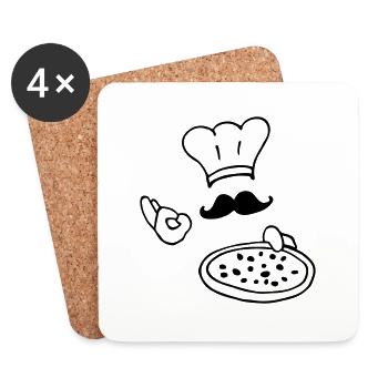 pizza - Coasters (set of 4) - white - Front