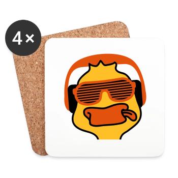 Party Duck - Coasters (set of 4) - white - Front