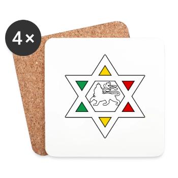 étoile rasta - Dessous de verre (lot de 4) - blanc - Devant