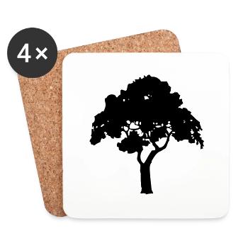 Arbre - Dessous de verre (lot de 4) - blanc - Devant