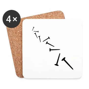 Screws Pattern - Coasters (set of 4) - white - Front