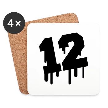 Number 12 Graffiti - Untersetzer (4er-Set) - Weiß - Vorne
