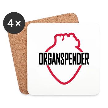 Organspender - Untersetzer (4er-Set) - Weiß - Vorne