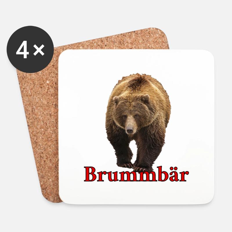 Brummbär - Untersetzer (4er-Set) - Weiß