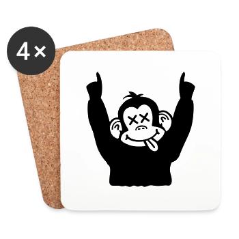 party_monkey_pi1 - Dessous de verre (lot de 4) - blanc - Devant