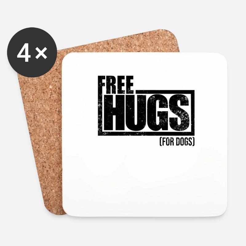 Free Hugs for dogs - Untersetzer (4er-Set) - Weiß