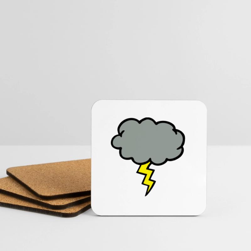 cloud thundercloud lightning thunderbolt Coasters (set of 4)