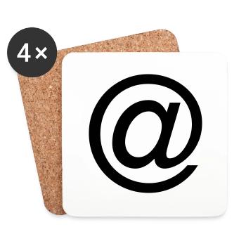 Email Icon - Untersetzer (4er-Set) - Weiß - Vorne