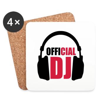 Official DJ - Untersetzer (4er-Set) - Weiß - Vorne