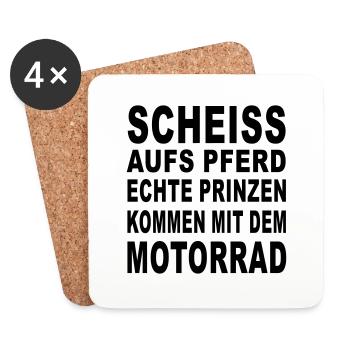 prinz auf dem motorrad - Untersetzer (4er-Set) - Weiß - Vorne