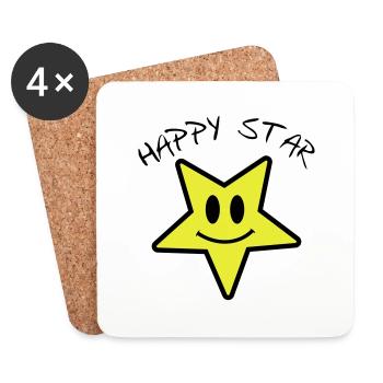 Happy star - Untersetzer (4er-Set) - Weiß - Vorne