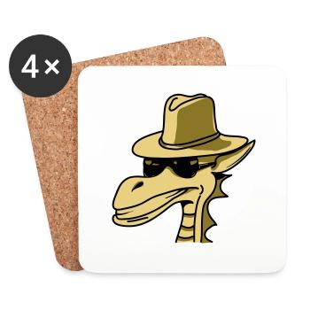 Drache Hut sonnenbrille cool comic Design - Untersetzer (4er-Set) - Weiß - Vorne