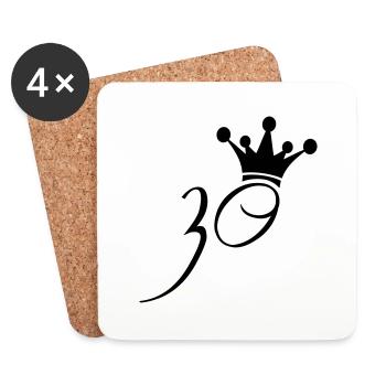 Couronne Roi Reine 30 princesse - Dessous de verre (lot de 4) - blanc - Devant