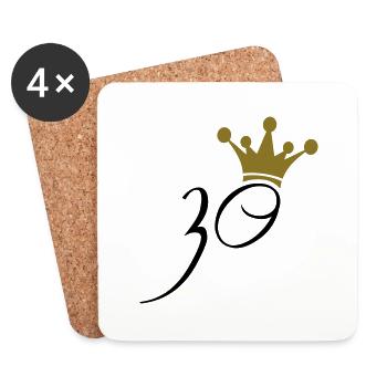 Couronne Roi Reine 30 princesse - Dessous de verre (lot de 4) - blanc - Devant