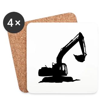 bagger - Untersetzer (4er-Set) - Weiß - Vorne