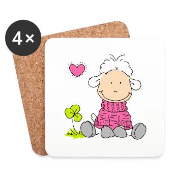Sheep in Sweater - Coasters (set of 4) - white - Front