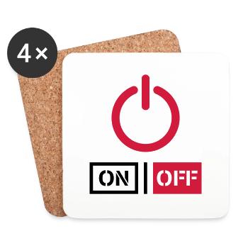 Off On Power Schalter Design - Coasters (set of 4) - white - Front