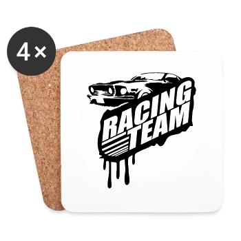 Racing Team Graffiti Stamp Design - Untersetzer (4er-Set) - Weiß - Vorne