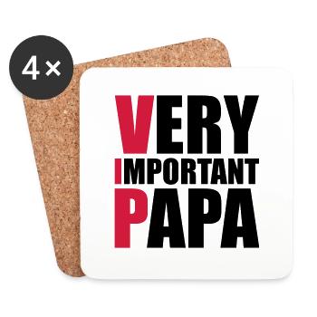 Very Important Papa | Fête des Pères - Dessous de verre (lot de 4) - blanc - Devant