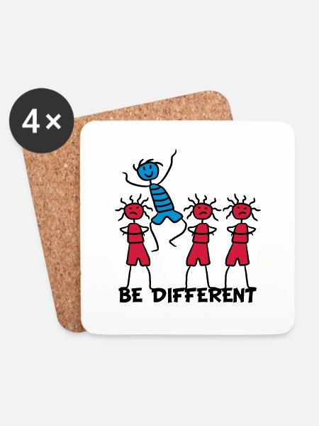 Happy Funny Boy Be Different - Untersetzer (4er-Set) - Weiß