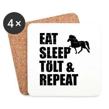 Cheval islandais: Cheval islandais Poney Merch - Dessous de verre (lot de 4) - blanc - Devant