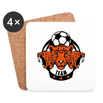 foot guepard profil animal logo sport team - Dessous de verre (lot de 4) - blanc - Devant