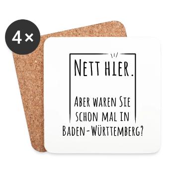 Nett hier - Baden-Wuerttemberg - Untersetzer (4er-Set) - Weiß - Vorne